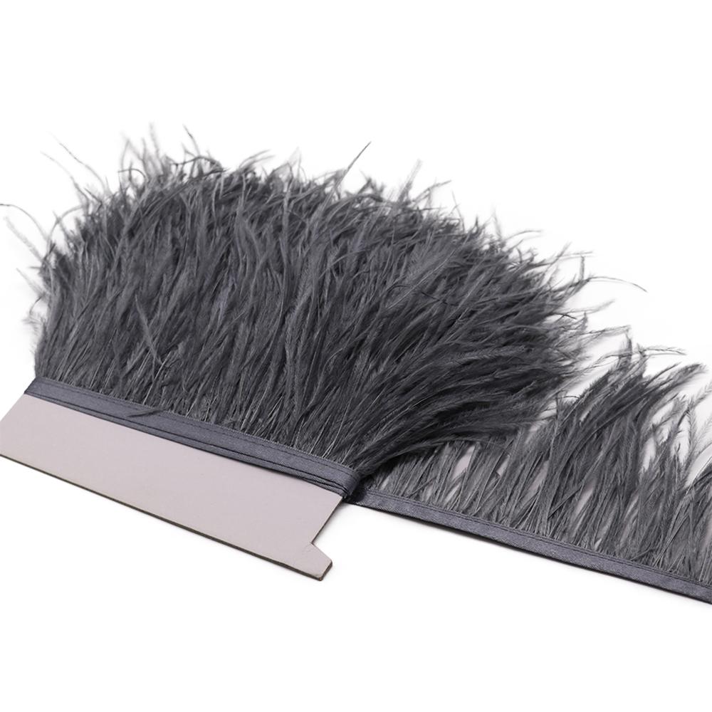 Feder1M Natürliche Flauschige Straußenfederborte Weiß Schwarz Straußenfeder für DIY Bastelband Brautkleid Nähen Kleidung Dekoration 8-10cm