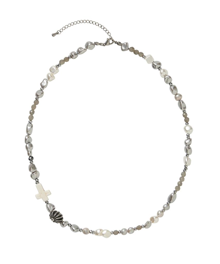 Nakedblood [Handmade] Mixed Pearl Cross Necklace