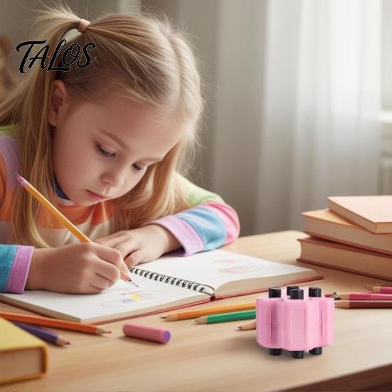 Portable Math Learning Aid 4-in-1 Practice Roller Stamp, Addition Subtraction Multiplication Division Digital Teaching Stamp for Teachers Facts