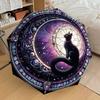 1PC Stained Glass Cat Automatic Open/Close Umbrella Compact Folding Umbrella with 8-Rib Shaft Lightweight Esign, Highquality Fabric1203A