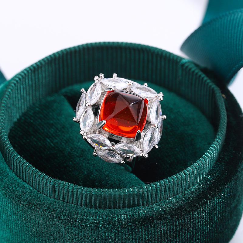 

Кольцо с сапфиром в форме сахарной башни и полой сеткой для женщин opening adjustable