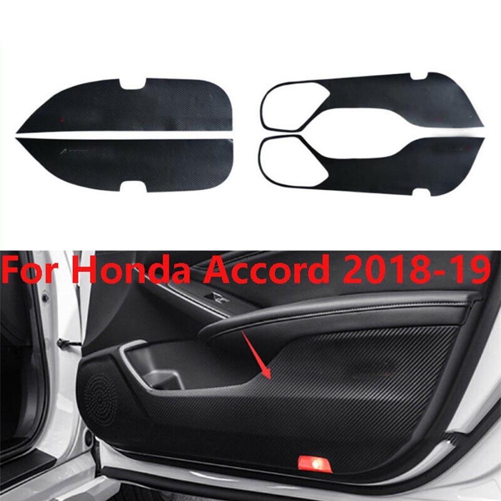 For Honda Accord 18 Door Anti Kick Pad Protector Trim Film Carbon Fiber Leather