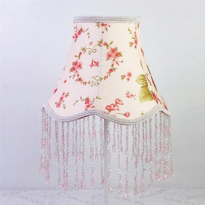 Soft Light Filtering Cloth Lamp Shade With Delicate Lace Trim Elegant Fringe Lampshades For Reading And Relaxation