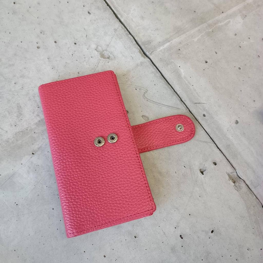 [mauve] Genuine Leather Medium-Size Wallet-Style Card CaseSlim, Perfect Gift for Passport Holder (MCamel)