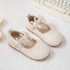 Mädchen Perlen Schleife Dekoration Einzelriemen Geflochten Weiche Sohle Elegante Mary Jane Ballerinas