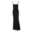 European and American women's clothing summer INS new sexy backless suspender long dress solid color slim dress women