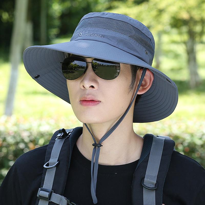 Hat Men Summer Eaves Fishing Casual Men Summer Bucket Hat Sun Hat Outdoor Beach Sun Hat