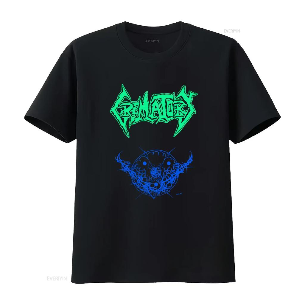 CREMATORY 1991 Fine Vita Vintage Maglietta in Metallo Nera Band vintage Lavata moda Unisex Morbida grafica streetwear