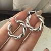 925 Sterling Silver Earrings For Women Trendy Geometric Retro Twist Earring Jewelry Prevent Allergy Party Gift Accessories