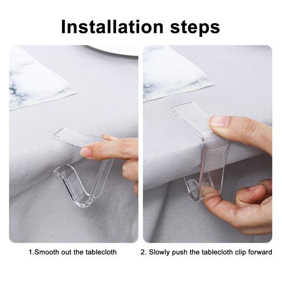 24Pcs Clear Tablecloth Clips Reusable Simple Installation Windproof Transparent Clamps Table Cover Holders