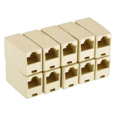 10Pcs Socket Connector RJ45 CAT5 Coupler Plug Connector Networking LAN Cable Extender Adapter Internet Replacement