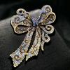 Luxury Rhinestone Bow Brooch Exquisite Bowknot Pin Fashion Corsage Decoration  Gift Giving