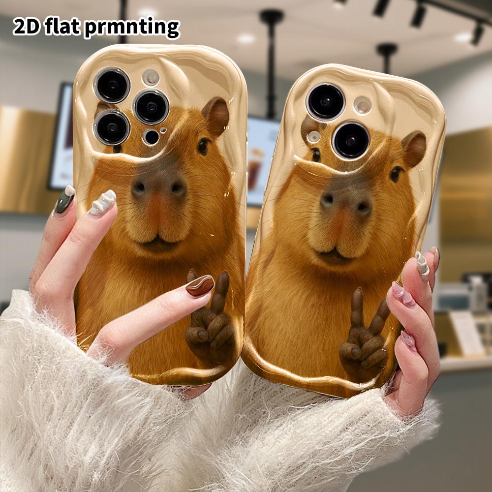 Phone Case: 2D, Fits iPhone 12 Pro To 18, Phone Decoration, Realistic Capybara Art, Perfect Christmas and Halloween Gift