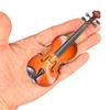2 Pack Wooden Mini Musical Instrument Violin Realistic Mini Cello Instrument Model for Desk Shelf Decor Ornaments Gift Idea