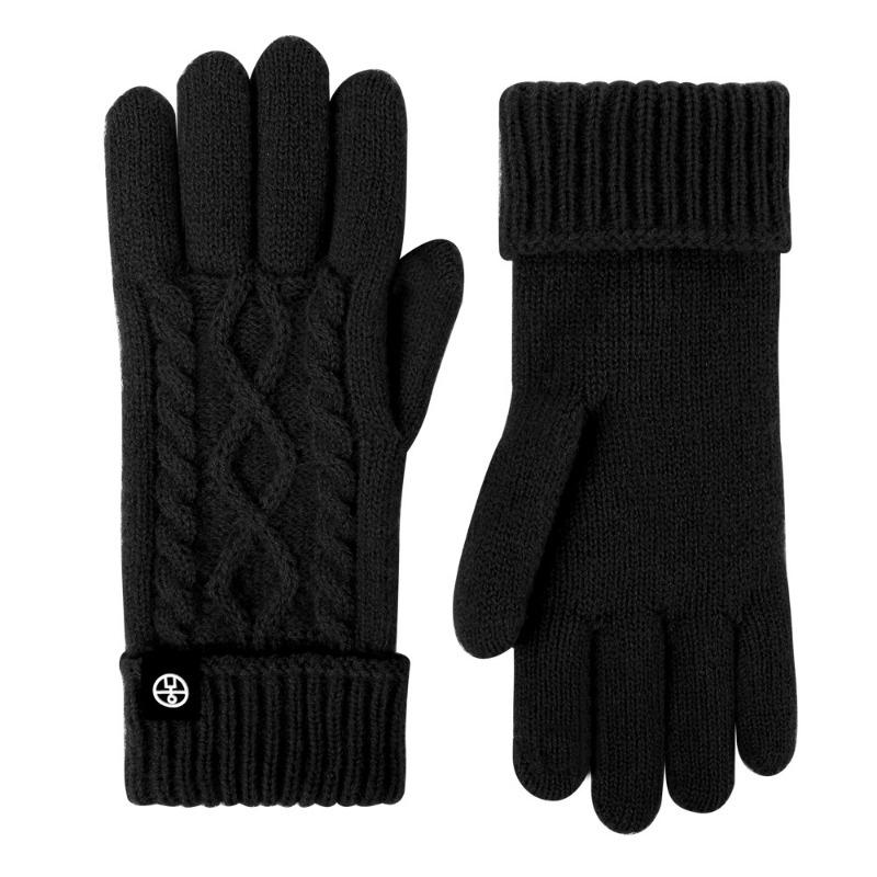 

Knitted gloves warm and cold autumn and winter gloves cycling wool twist lengthened and thickened outdoor gloves чёрный