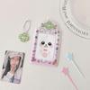 New PVC Photocard Holder Keychain Hanging Decoration Idol Card Display Protector Photo Frame Cartoon Animal ID Badge Holder