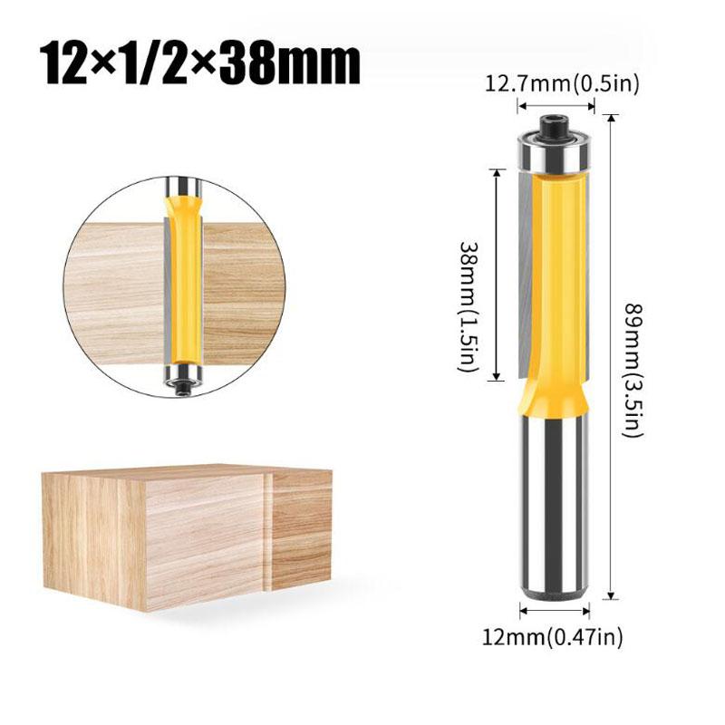 Στέλεχος 1/2 ιντσών 12mm 1/2 ιντσών Extra Long Straight Bit Router Routing Flush Trim Bits Wood Frile Cutter Εργαλεία ξυλουργικής