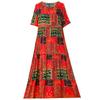 Plus Size Floral Dresses for Women  Oversize Loose Short Sleeve Summer Long Dress Middle-aged Women Summer Sundresses