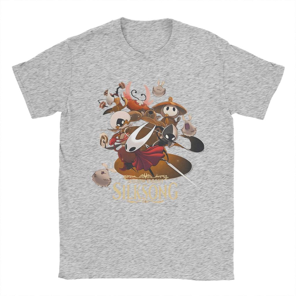 Spiel Hollow Knight Silksong T-Shirts für Herren Kreative Reine Baumwoll-Tees O-Ausschnitt Kurzarm T-Shirts Geburtstagsgeschenk Kleidung