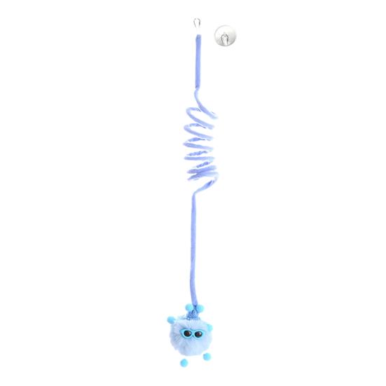 1 Set Cat Teaser Toy Scratch-resistant Rabbit Fur Ball Pet Kitten Cat Swing Rope Toy with Suction Cup Pet Supplies