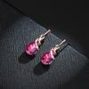 1 Set Women Necklace Elegant Luxury Noble Gift Red Waterdrop Rhinestone Inlaid Stud Earrings Kit Fashion Jewelry