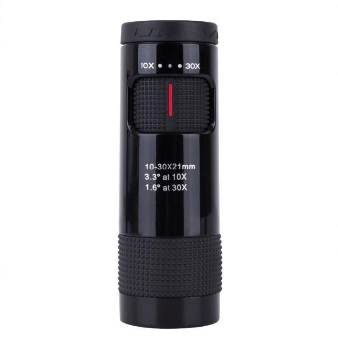 HD 10-30x21 Pocket Zoom Monocular: High-Magnification Portable Telescope Available in Three Colors