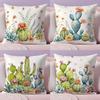 Tropical Cactus Cushion Cover Soft Short Plush DoubleSided Printing Home Decor Machine Washable Pillow Case Gift