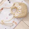 Yogodlns Fashion Hand-Woven Straw Beach Bags Women Handmade Moon Basket Shoulder Bag Summer Bohemian Travel Crossbody Bags