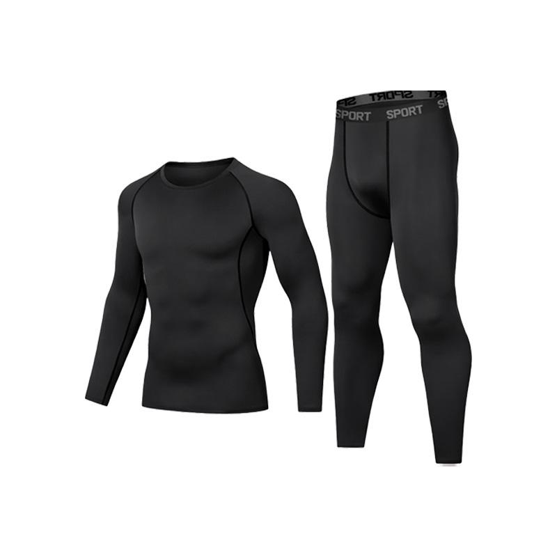 Set Termico Fitness Asciugatura Rapida da Uomo - Autunno/Inverno Taglie Forti Tuta Strato Base