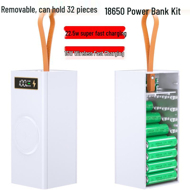 Scocca per Power Bank DIY Senza Saldatura a 32 Sezioni con Ricarica Wireless