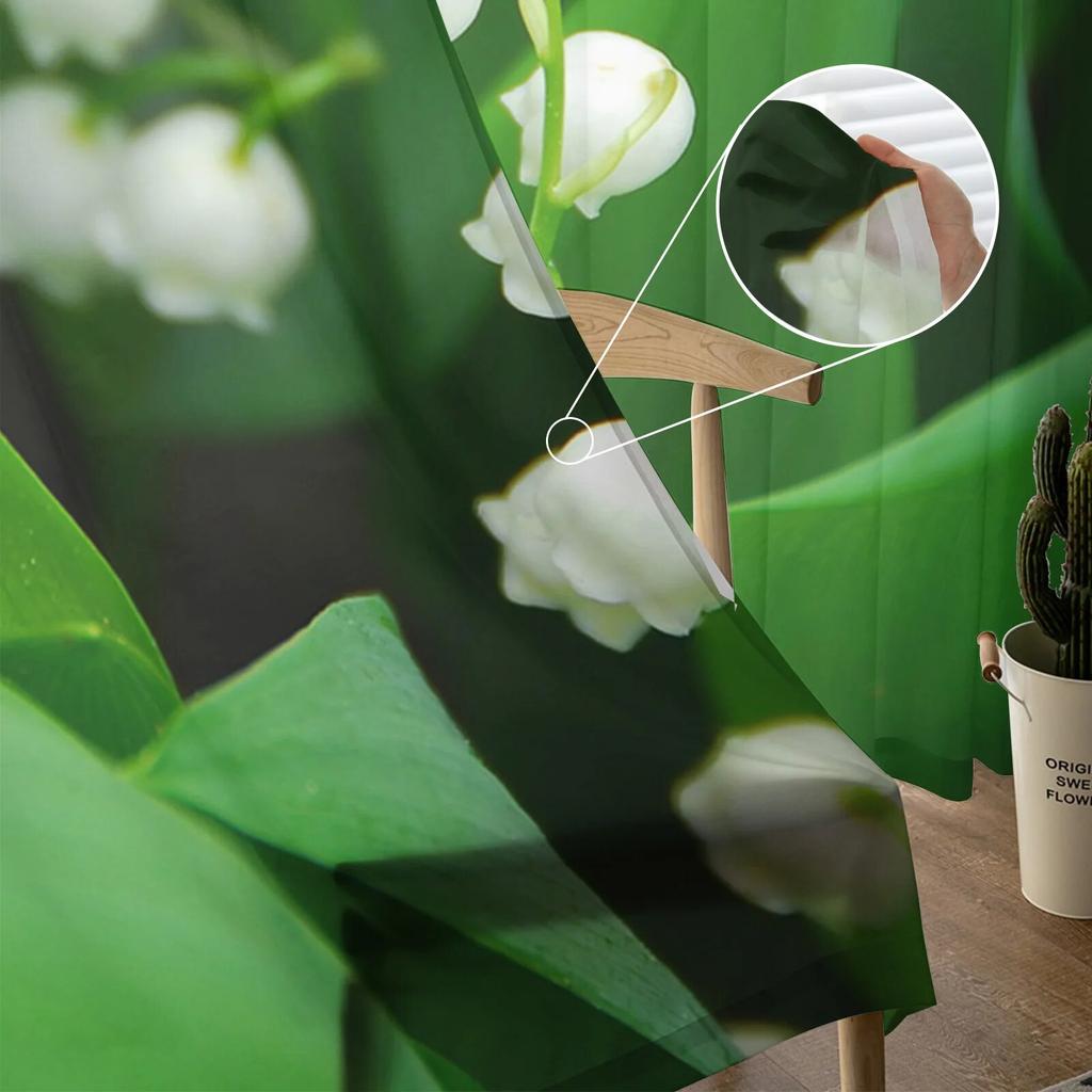 Moderne Tüllvorhänge mit Pflanzenblume für Wohnzimmer, Schlafzimmer, Zuhause, Küche, Fenster, transparente Vorhänge