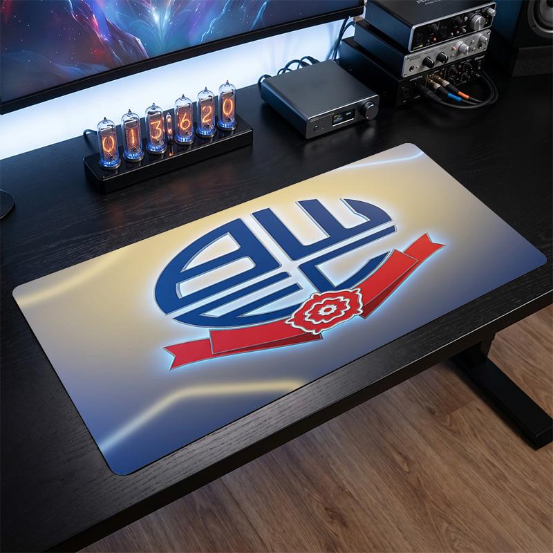 Bolton Wanderers FC Theme Pattern Mouse Pad, Soccer Logo Design XXL Gaming Desk Mat Non-Slip Computer Mouse Pad