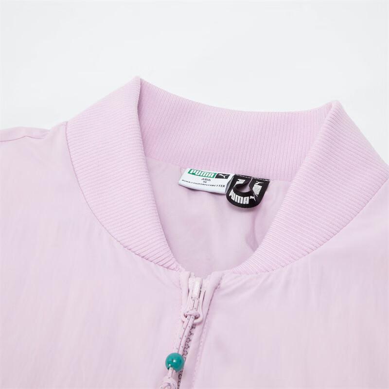 Puma Logo Embroidered Zipper Casual Down Jacket Women Jackets Light-Purple 627821-60