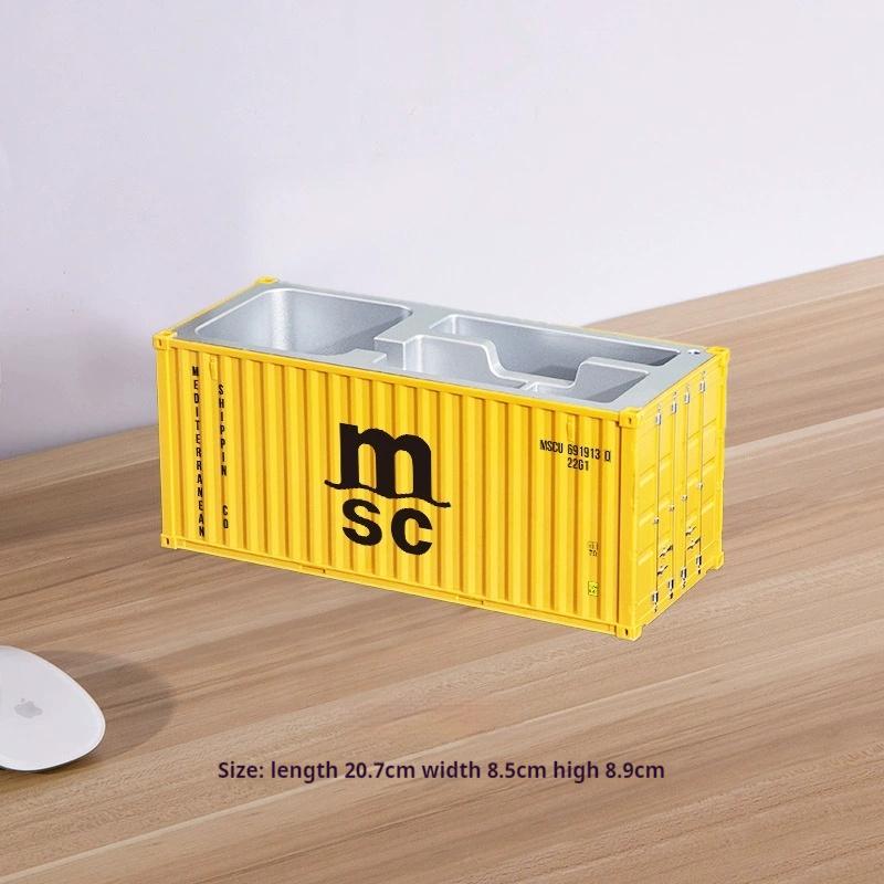 1:30 Scale Shipping Container Business Card Organizer Desk Stationery Storage Box Office Decor Pen Holder Creative Gift Ornament
