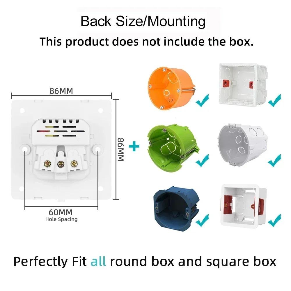 EU Power Socket with USB Charging for Home, Type-C USB Plug 5V 2A, PC Panel 86*86mm, USB Wall Socket with LED ON/OFF, 16A Outlet