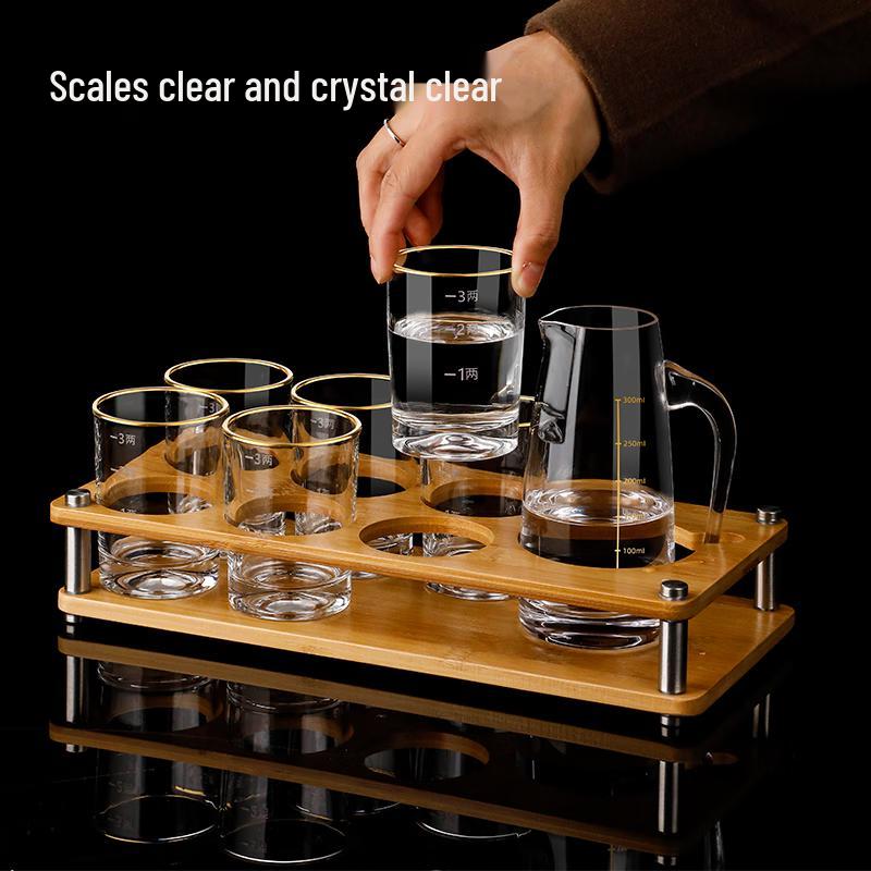 FANKAQI Crystal Glass Baijiu Drinkware Set with Scale