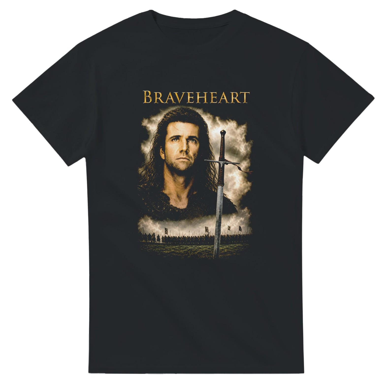 Braveheart Movie Halftone Heavyweight Unisex Crewneck T shirt | Gildan® 5000 XL
