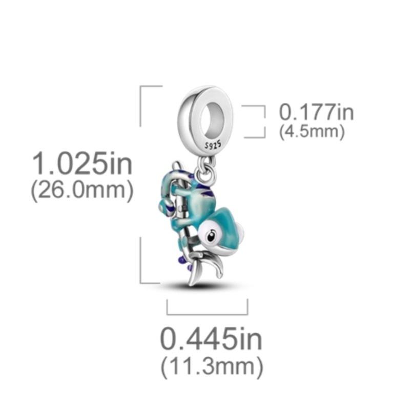 925 Silver Temperature Sensitive Chameleon Fashion Charm Beads DIY Bracelet Necklace Birthday Jewelry Gift