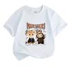 Kids Boys Girls 100% Cotton Crew Neck Short Sleeve T-Shirt, Funny Cute Cartoon Monsters Print Casual Soft Breathable Tee for Daily Wear Summer Tops