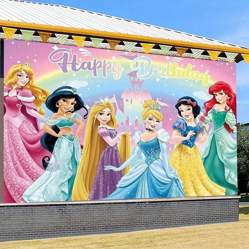 Princess Theme Birthday Party Banner: Stylish Cross-Border Decoration Cloth