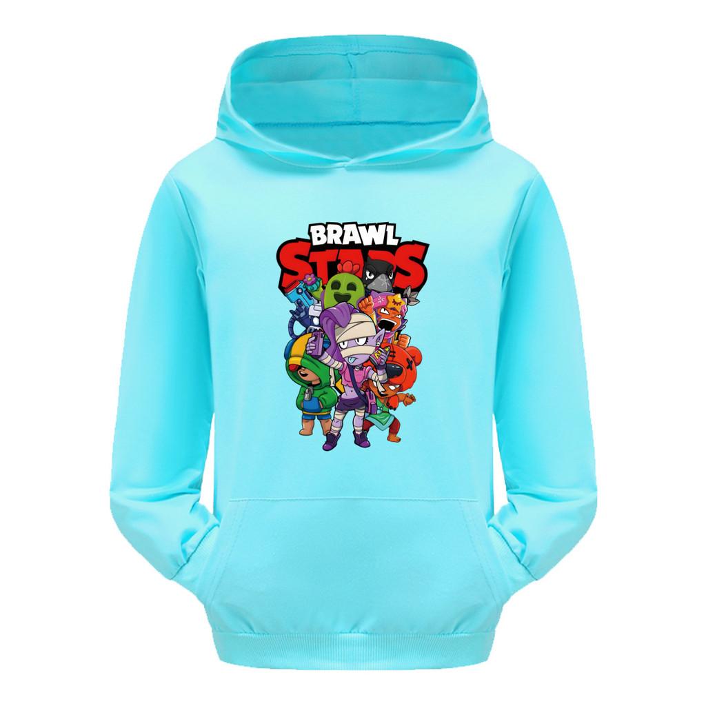 Unique Costume 4094 Kinderen Jongens Meisjes Brawl Stars Bedrukt Casual Zak Lange Mouwen Hoodies 130cm lichtblauwe kleur