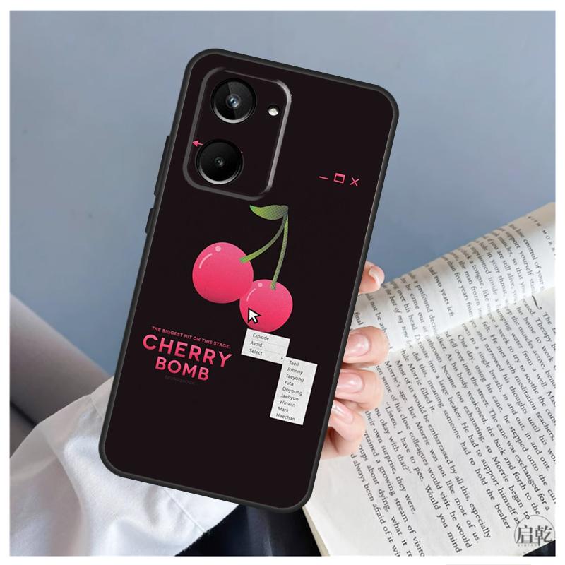 Cherry Pattern Case For Realme 12 11 10 9 Pro Plus GT5 GT Neo5 C21Y C25s C30 C31 C33 C35 C51 C53 C55 C67