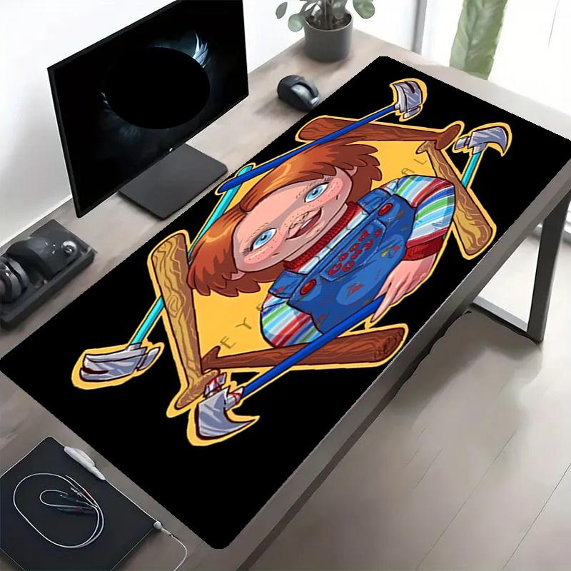 Chucky Print Mouse Pad, Anti‑Slip Desktop keyboard Mat, for PC Laptop Gaming Working Daily Use, Cool Festival Surprise Gift