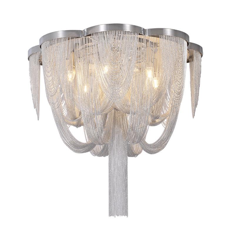 Decorative Creative Chain Tassel Pendant Light Hotel Ceiling Living Room Fringe Chandelier Modern&40&D55CM