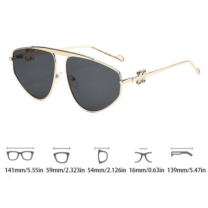 Non-polarized Fashion Large Frame Sunglasses Metal Polygon Sunglasses Street Photography Glasses