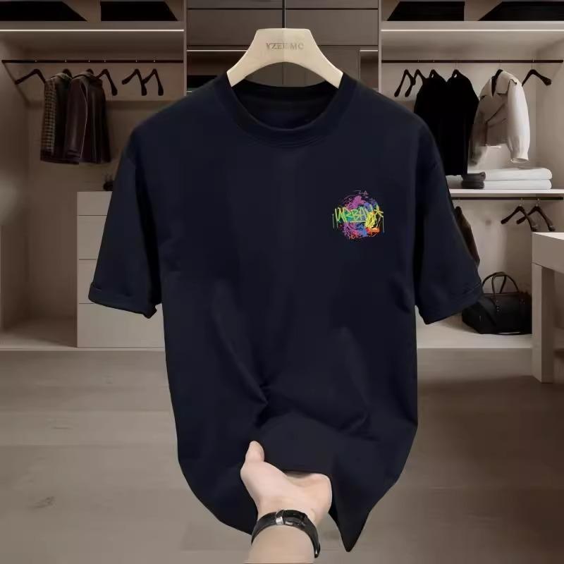 Schweres 100% Baumwolle Amerikanischer Retro Trendige Marke Jugend Buchstaben Rundhals Locker Männer Kurzarm T-Shirt