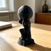 Printed Sculpture 3d Matte Figurine Black 3d Printed Statue With Frosted Texture Symbolizing Responsibility Desktop Ornament For Home Office Decor
