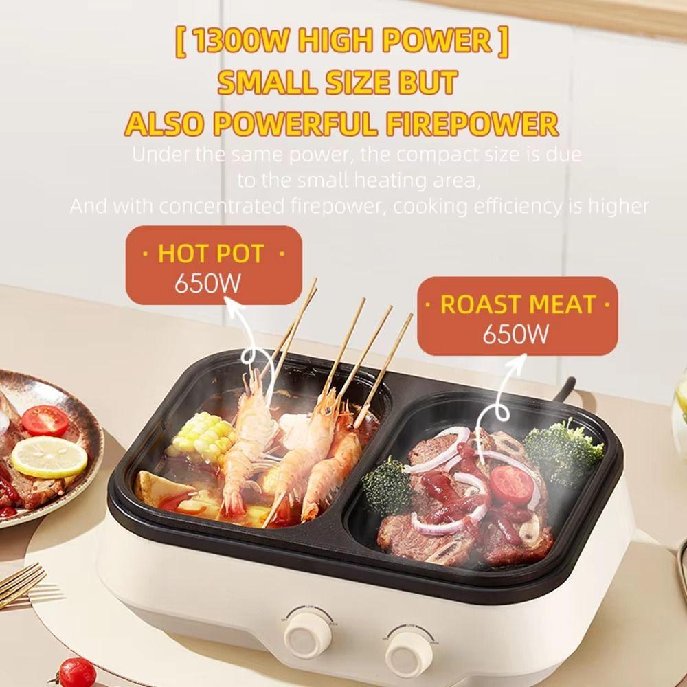 Dual Temperature Control Grill Machine Non-Stick Pan Barbecue Machine Multi-Cooker Home Dormitory