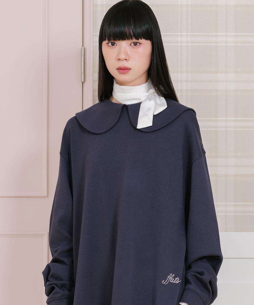 Nice Ghost Club Ffats Pleated Midi Dress L/S Tee_Navy(Ng2Gsupa94A)