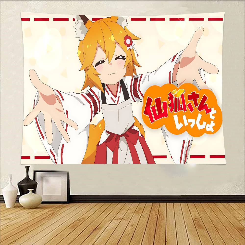 

The Helpful Fox Senkosan Tapestry Wall Hanging Printed Polyester Tapestry INS Decoration Wall Decor 74x94cm(29x37in)